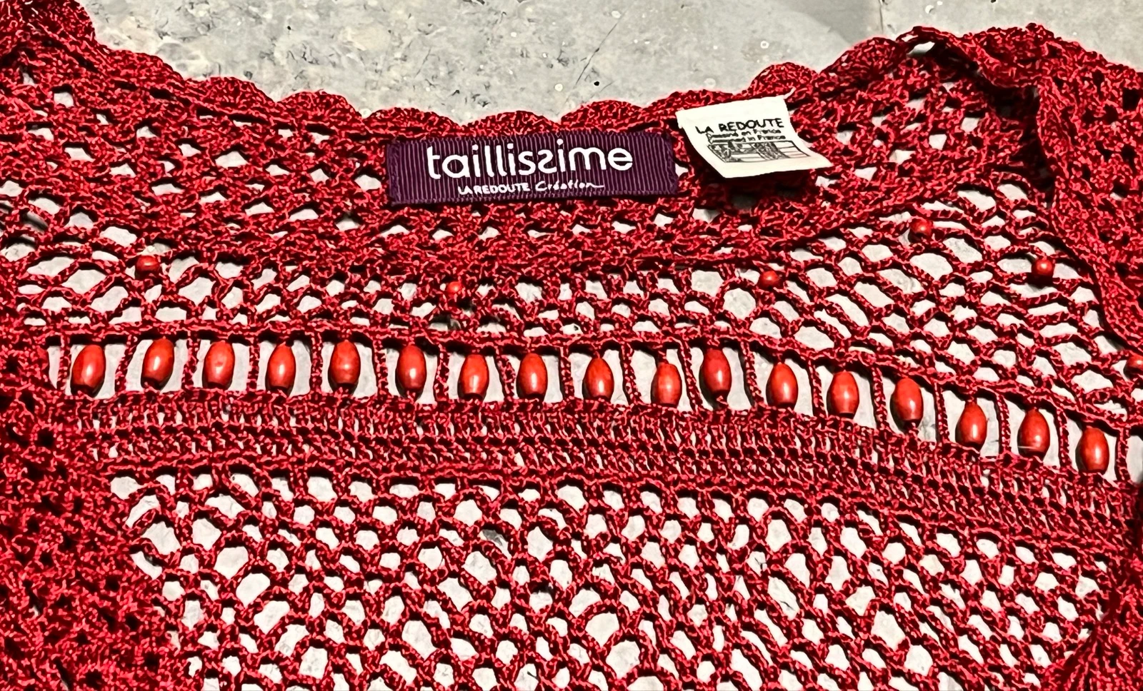 Bolero de ganchillo rojo con cuentas – photo 9